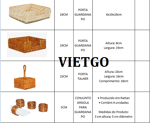 Opportunity to export bamboo and rattan baskets, mats, and trays for a group in Brazil