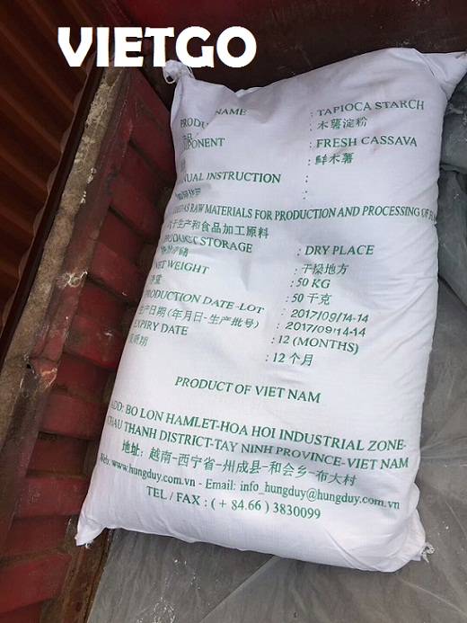 Cơ hội xuất khẩu 1.000 tấn tinh bột sắn sang Trung Quốc